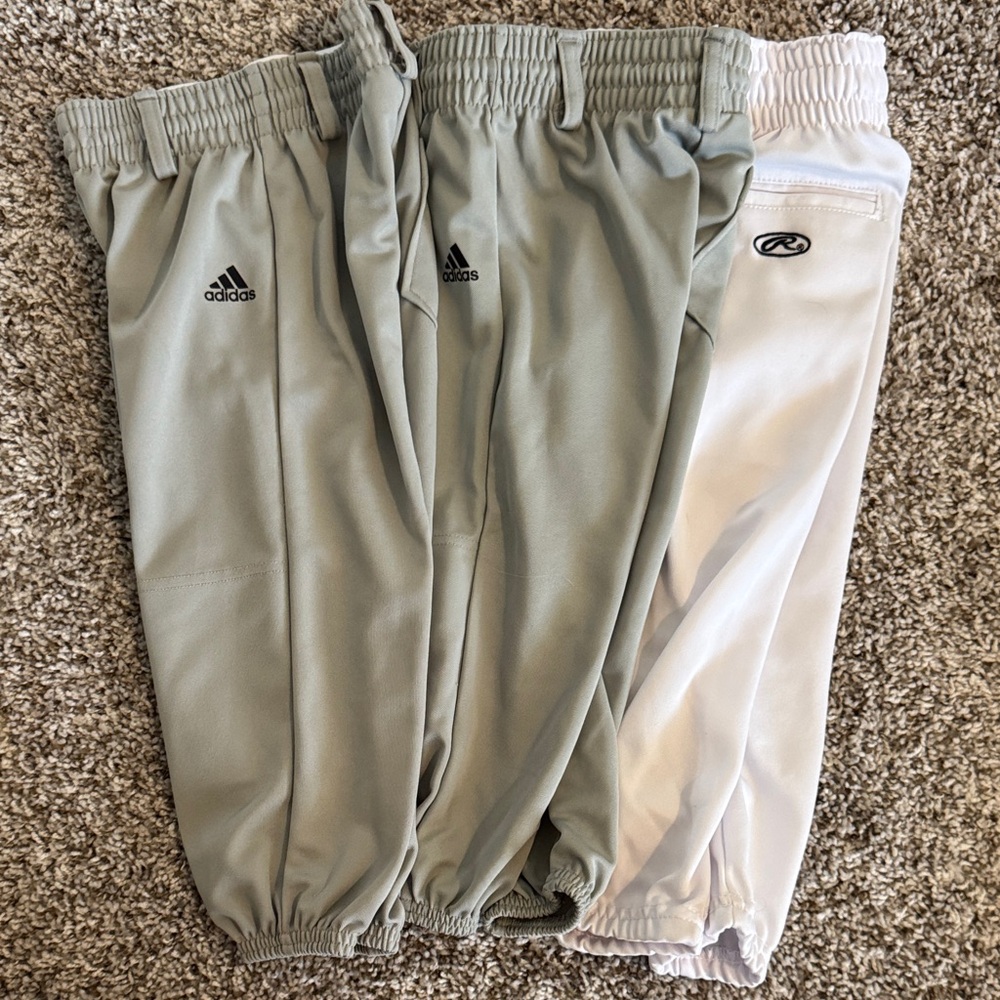 Boys XXS Baseball Adidas (2) and Rawlings (1) Pants